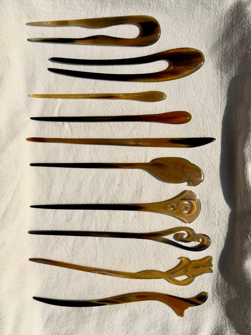 Buffalo Horn Hair Stick & Hair Fork – Handmade Hair Pin, Natural Hair Accessories, Minimalist Bun Holder, Boho Hair Stick Gift