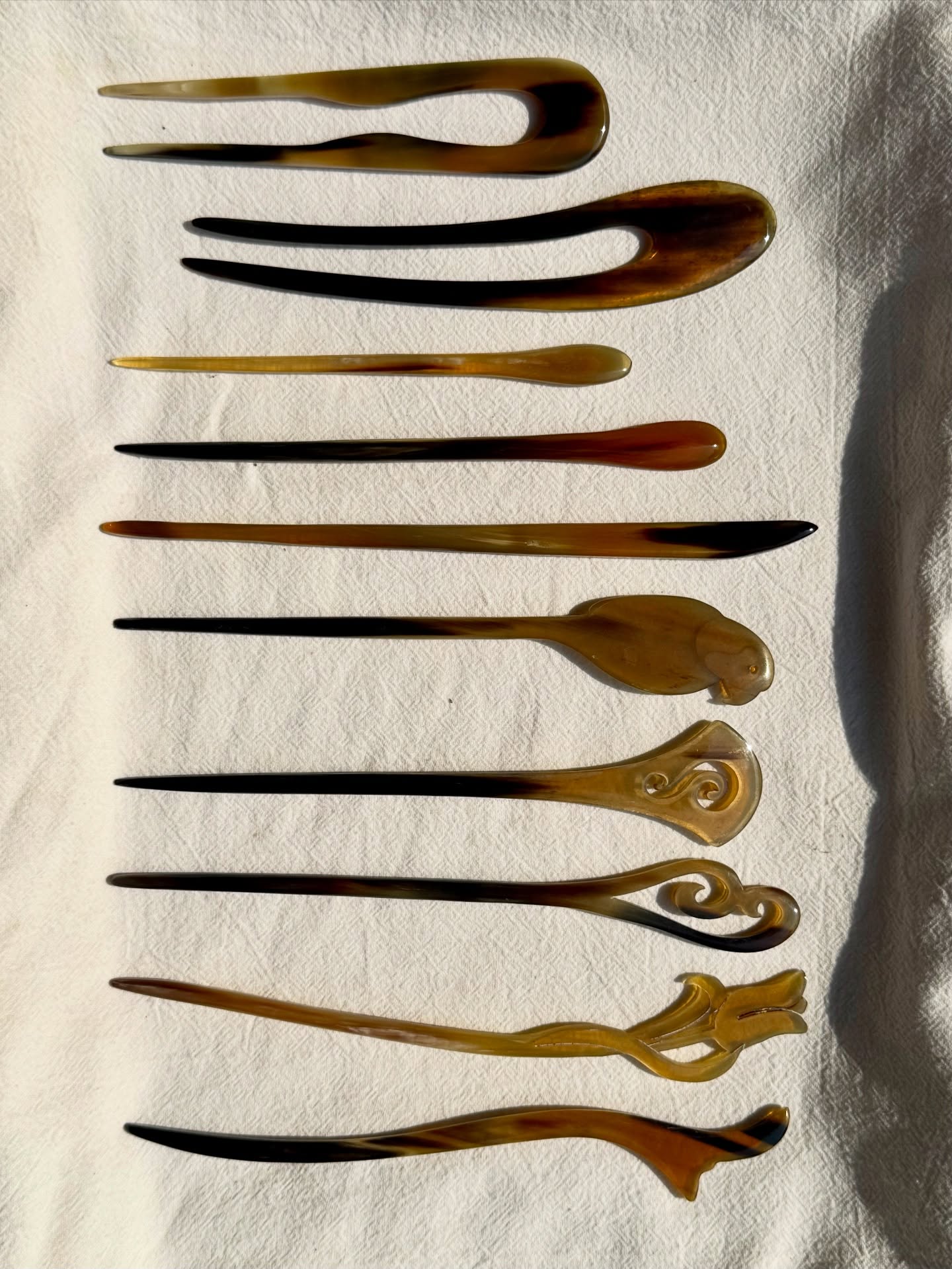 Buffalo Horn Hair Stick & Hair Fork – Handmade Hair Pin, Natural Hair Accessories, Minimalist Bun Holder, Boho Hair Stick Gift